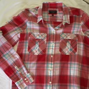 Express plaid button down size M